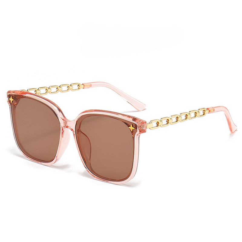 Wholesale Flower Imprinted Metal Hollow Box PC Sunglasses
